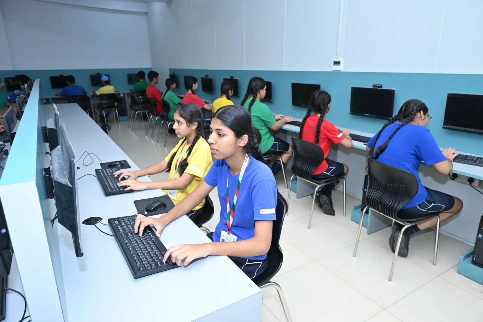 Students engaged in a technology based activity
