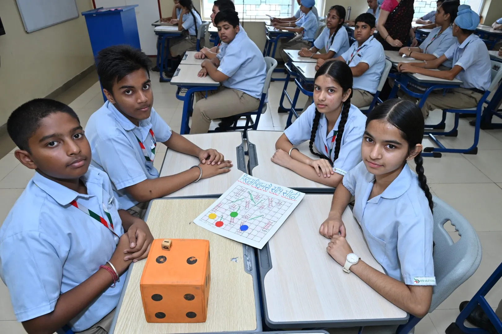 Students participating in a collaborative activity