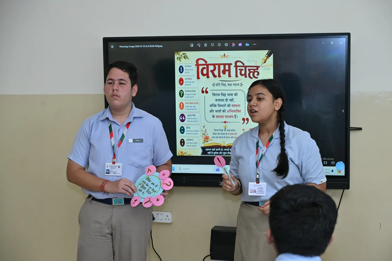 Students discussing and presenting their learning