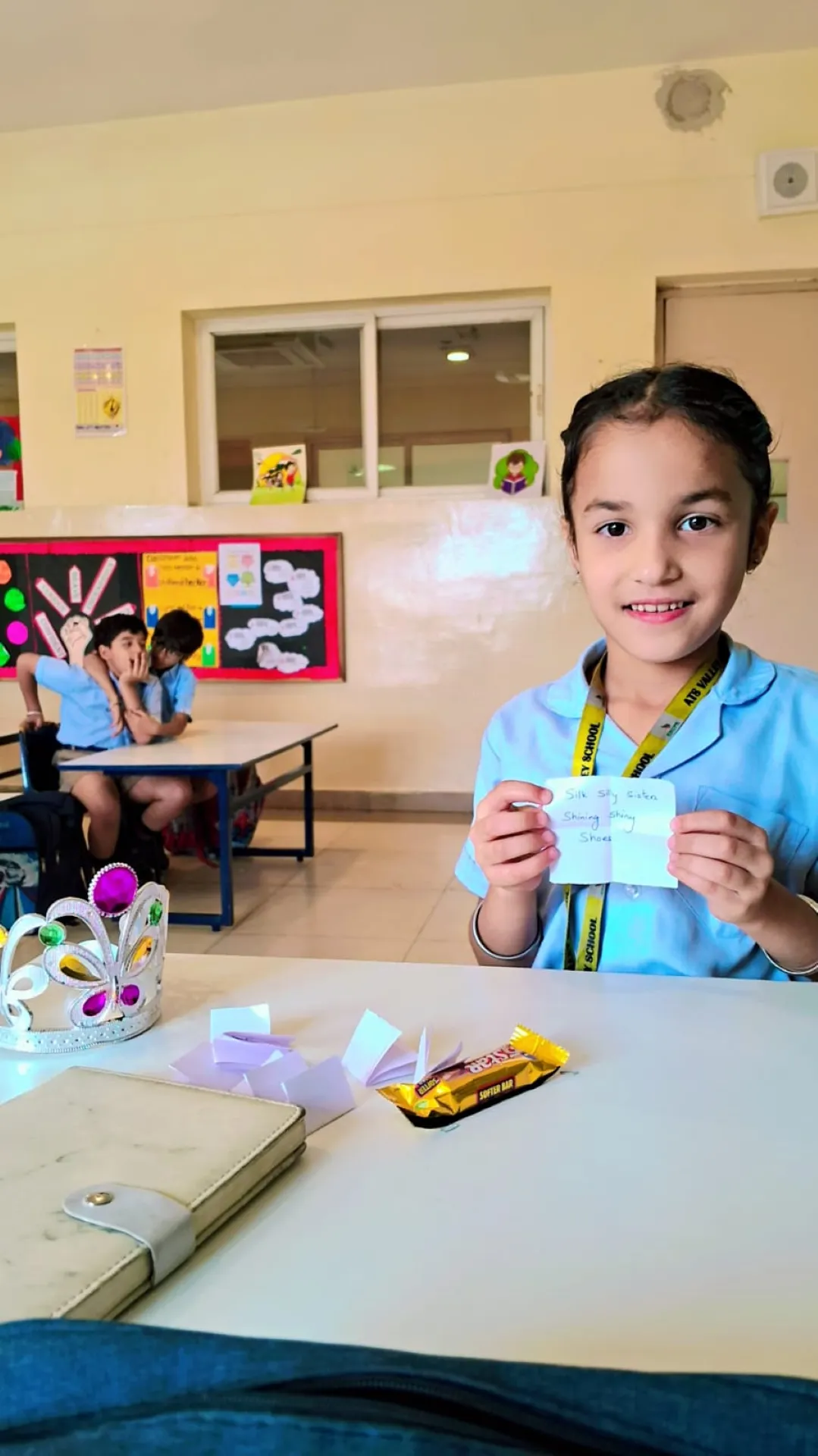 Students participating in a classroom activity